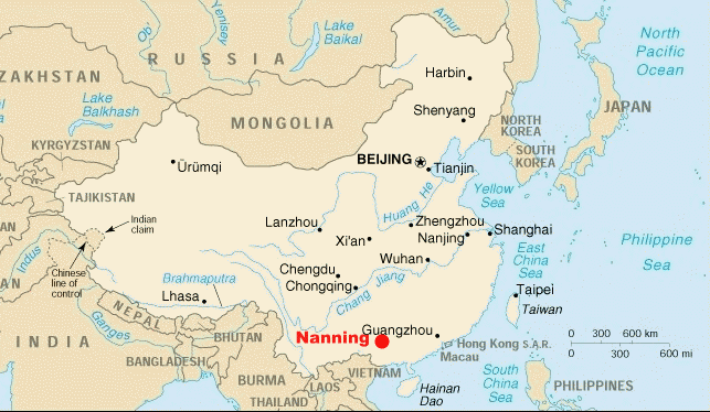 Image result for nanning china map